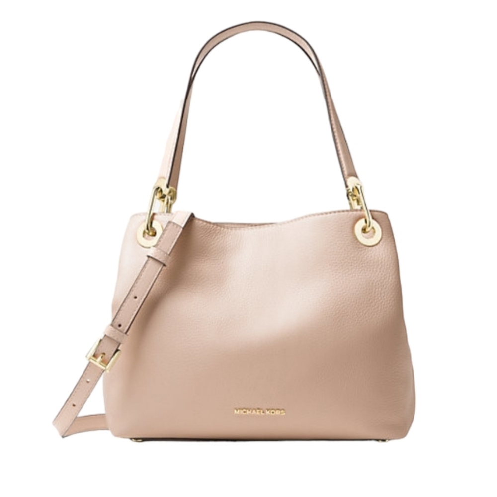 Michael Kors Raven Pebbled Leather Tote in Oyster Color